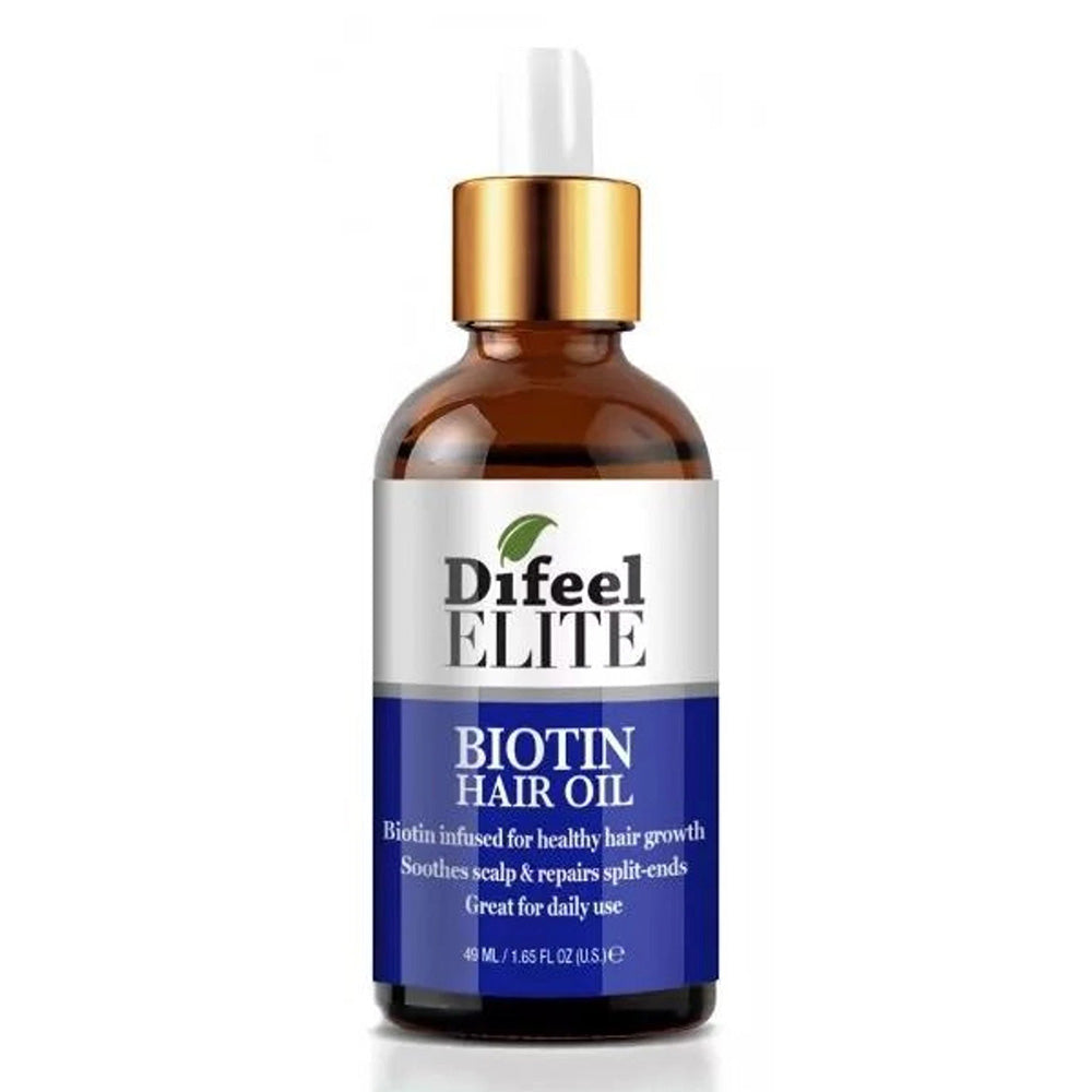 Difeel Elite Biotin Hair Oil for Healthy Growth Scalp Soothing and Split End Repair 1.65Oz (49ml)